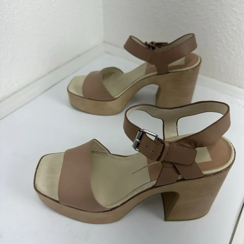 Dolce Vita Wallis Heels in Cafe Stella Chunky Platform Sandals Wedding Party 9